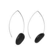 Black river pebble wire earrings
